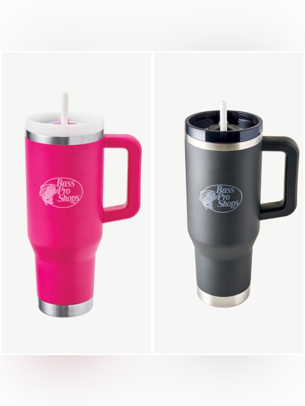 Bass Pro Shops Travel Mug Tumbler W/ Slider Lid & Straw